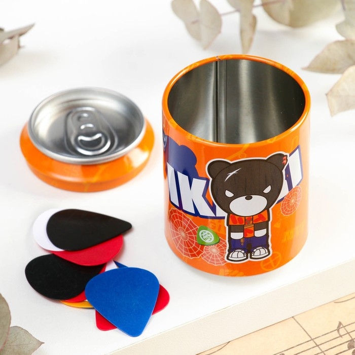 Набор медиаторов Music Life 10 шт в оранжевой банке, медиаторы микс Набор медиаторов Music Life 10 шт в оранжевой банке, медиаторы микс