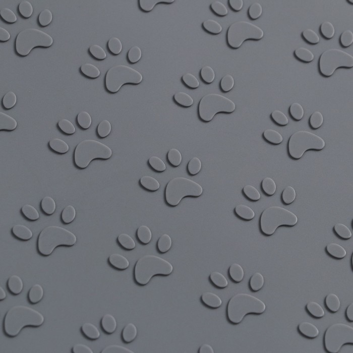 Коврик силиконовый под миску с текстурой, 48 х 30 см, темно-серый Коврик силиконовый под миску с текстурой, 48 х 30 см, темно-серый