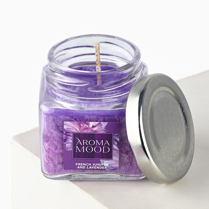 Ароматическая свеча  Ароматическая свеча "Aroma mood", аромат французский можжевельник и лаванда