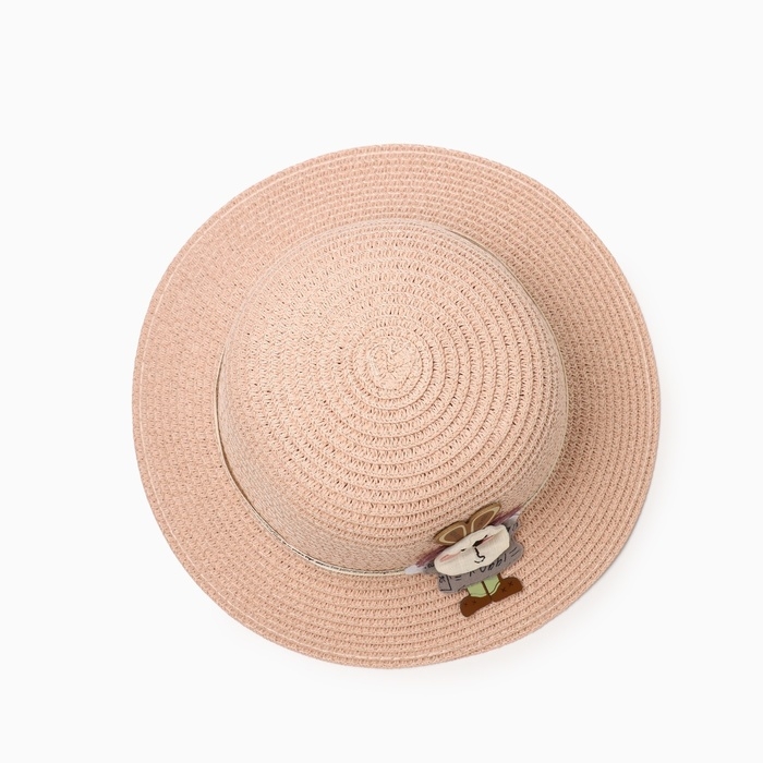 Шляпа для девочки MINAKU Шляпа для девочки MINAKU "Зайка", цвет розовый, р-р 52
