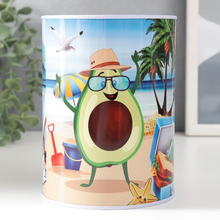 Копилка металл Копилка металл "Авокадо на отдыхе" МИКС 10х10х15 см