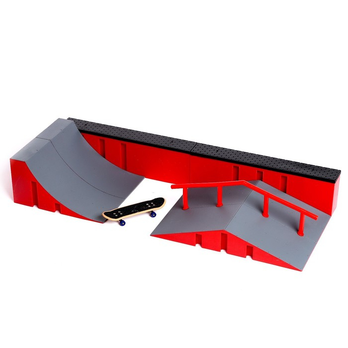 Скейт-парк «Рампа с перилами», с пальчиковым скейтом, МИКС Скейт-парк «Рампа с перилами», с пальчиковым скейтом, МИКС