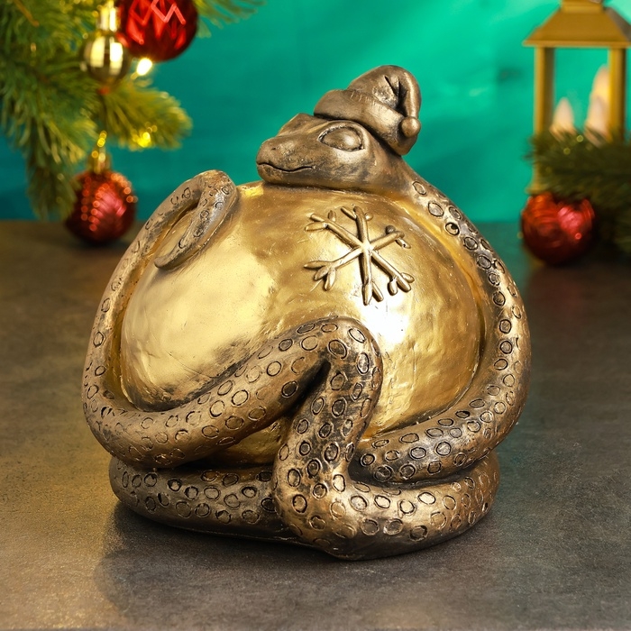 Копилка  Копилка "Змея с шаром" 16х16х15см, золото