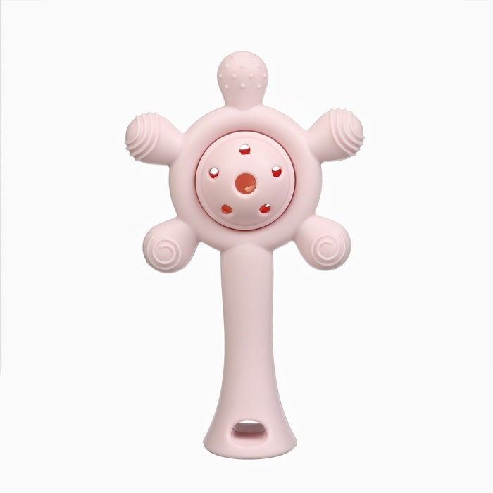 Прорезыватель силиконовый с погремушкой «Малыш», цвет розовый, Крошка Я Прорезыватель силиконовый с погремушкой «Малыш», цвет розовый, Крошка Я