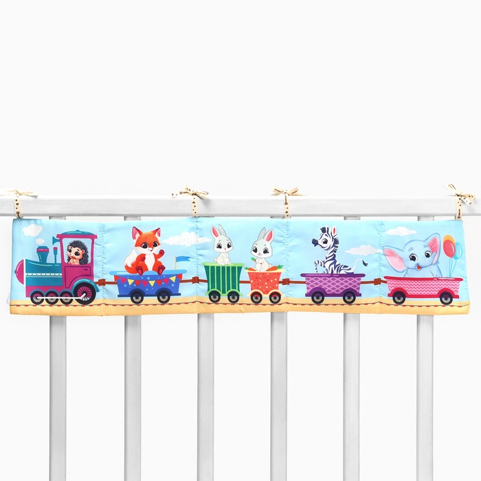 Бортик на кроватку «Паровозик» 14х70 см, Крошка Я Бортик на кроватку «Паровозик» 14х70 см, Крошка Я