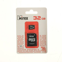 Карта памяти Mirex microSD, 32 Гб, SDHC, UHS-I, класс 10, с адаптером SD