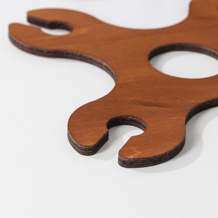 Подставка для вина и четырех бокалов, 18×18×2 см Подставка для вина и четырех бокалов, 18×18×2 см