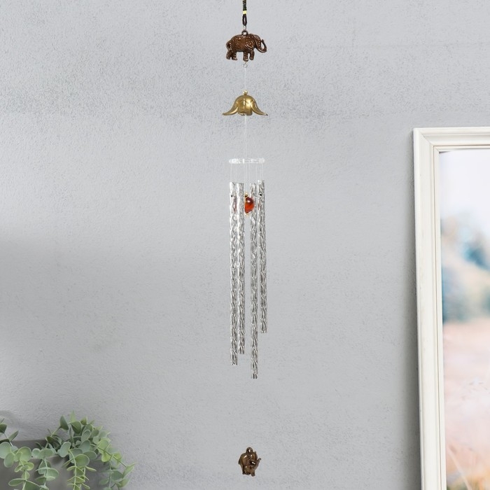 Музыка ветра металл Музыка ветра металл "Слоны" 4 трубочки 1 фигурка 57 см