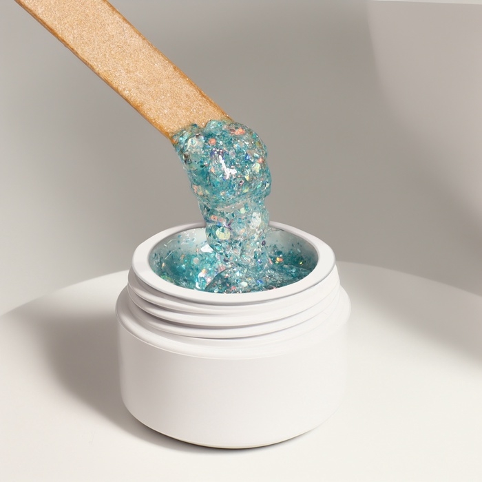 Гель лак для ногтей, с блёстками, 3-х фазный, 8 мл, LED/UV, голубой Гель лак для ногтей, с блёстками, 3-х фазный, 8 мл, LED/UV, голубой