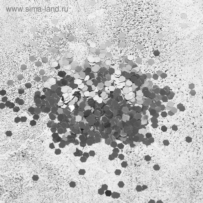 Наполнитель для шара «Конфетти шестиугольник», серебряный, 500 г Наполнитель для шара «Конфетти шестиугольник», серебряный, 500 г