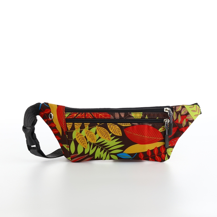 Поясная сумка на молнии, 2 наружных кармана, цвет разноцветный Поясная сумка на молнии, 2 наружных кармана, цвет разноцветный