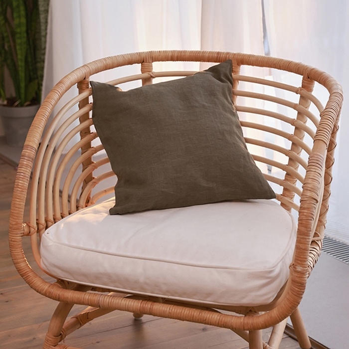 Декоративная наволочка SL Home Linen 40*40 см, цв. зеленый, 100%лён Декоративная наволочка SL Home Linen 40*40 см, цв. зеленый, 100%лён