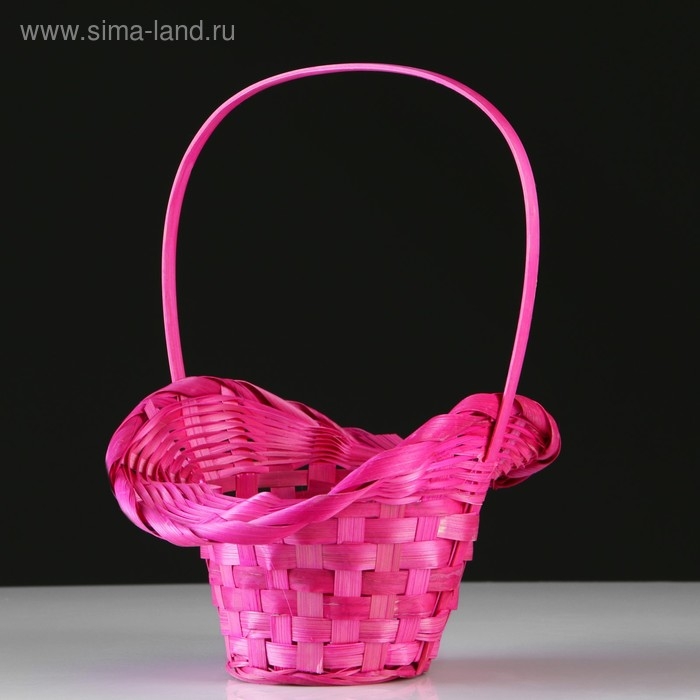 Корзина плетеная, бамбук, D21/13xH14/29 см, розовый Корзина плетеная, бамбук, D21/13xH14/29 см, розовый