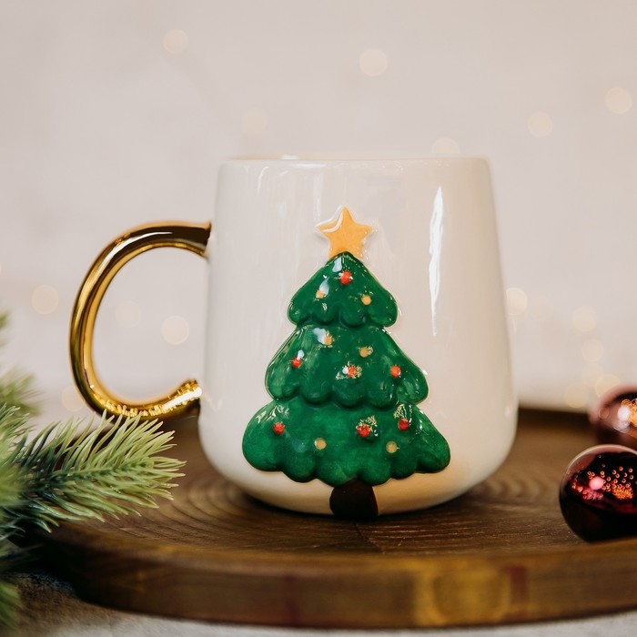 Новый год! Кружка новогодняя керамическая «Ёлочка», 600 мл, цвет белый Новый год! Кружка новогодняя керамическая «Ёлочка», 600 мл, цвет белый