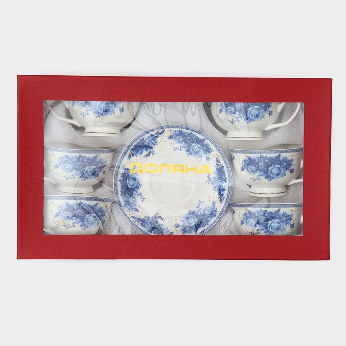 Сервиз чайный фарфоровый Доляна «Аззурро», 12 предметов: 6 чашек 240 мл, 6 блюдец d=15,2 см, цвет белый Сервиз чайный фарфоровый Доляна «Аззурро», 12 предметов: 6 чашек 240 мл, 6 блюдец d=15,2 см, цвет белый