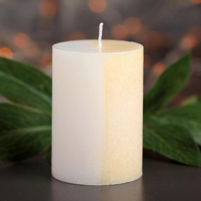 Свеча цилиндр 5х7,5см,  Свеча цилиндр 5х7,5см, "Кристаллический узор", ваниль