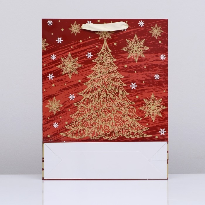 Новый год. Пакет ламинированный вертикальный Новый год. Пакет ламинированный вертикальный "Ёлочка",33 х 42 х 10 см.