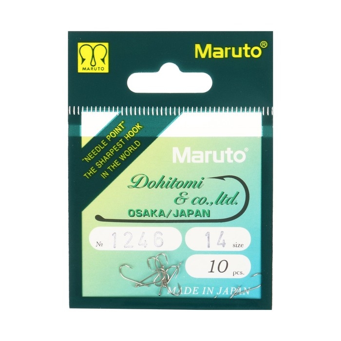 Крючки Maruto 1246, цвет Ni, № 14, 10 шт. Крючки Maruto 1246, цвет Ni, № 14, 10 шт.