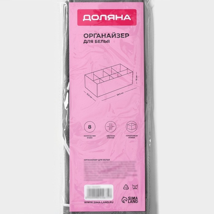 Органайзер для хранения белья Доляна «Смарт», 8 ячеек, 28,5×13,5×10 см, цвет серый Органайзер для хранения белья Доляна «Смарт», 8 ячеек, 28,5×13,5×10 см, цвет серый