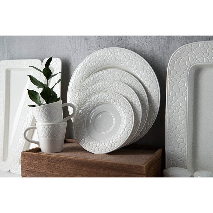 Блюдце фарфоровое Magistro Rodos, d=15,4 см, цвет белый Блюдце фарфоровое Magistro Rodos, d=15,4 см, цвет белый