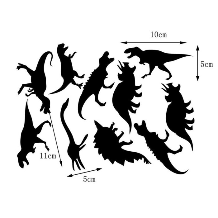 Наклейки детские интерьерные Наклейки детские интерьерные "Динозаврики", зеркальные, декор настенный, 10 шт, шт 10 х 5 см