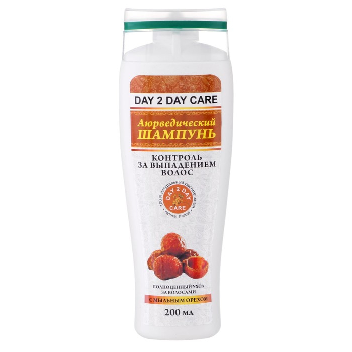 Шампунь аюрведический Дэй Ту Дэй Кэр контроль выпадения волос с мыльным орехом, 200 мл Шампунь аюрведический Дэй Ту Дэй Кэр контроль выпадения волос с мыльным орехом, 200 мл