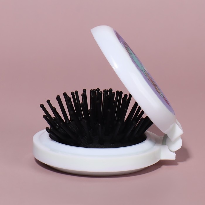 Расчёска массажная, складная, с зеркалом, d = 6,5 см, рисунок МИКС Расчёска массажная, складная, с зеркалом, d = 6,5 см, рисунок МИКС