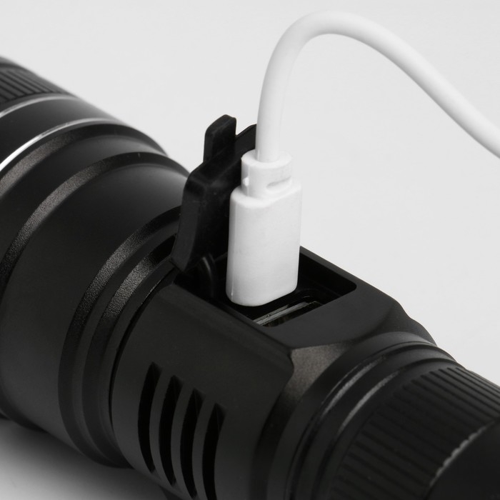 Фонарь ручной аккумуляторный, 50 Вт, 4.2 В, 3000 мАч, дальность 500 м, P50, 5 режимов, type-с   7620 Фонарь ручной аккумуляторный, 50 Вт, 4.2 В, 3000 мАч, дальность 500 м, P50, 5 режимов, type-с   7620