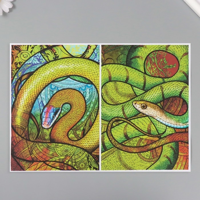 Набор декупажных карт 6 шт «Девушки и змеи», плотность 45 гр/м2, формат А4