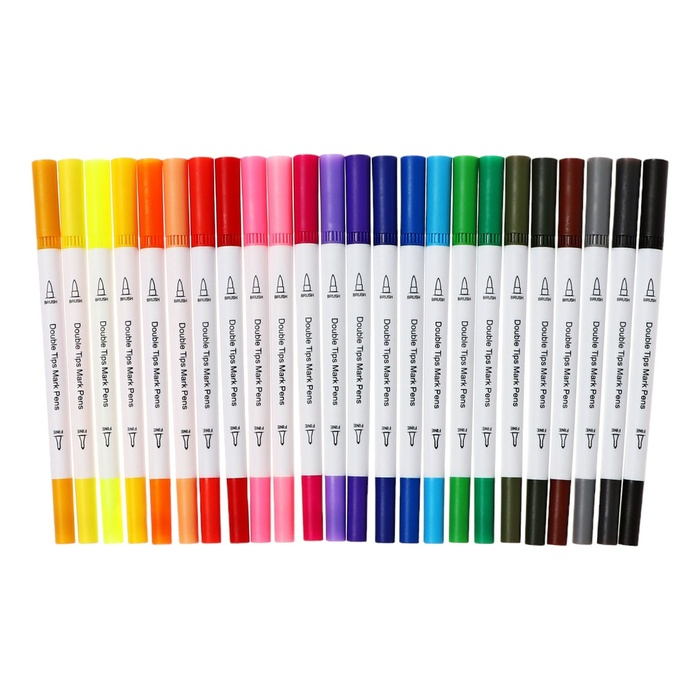 Набор профессиональных маркеров, 24 штуки/24 цвета, двусторонний Набор профессиональных маркеров, 24 штуки/24 цвета, двусторонний