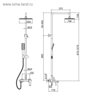 Душевая система Accoona A8304, с тропическим душем, латунь, хром