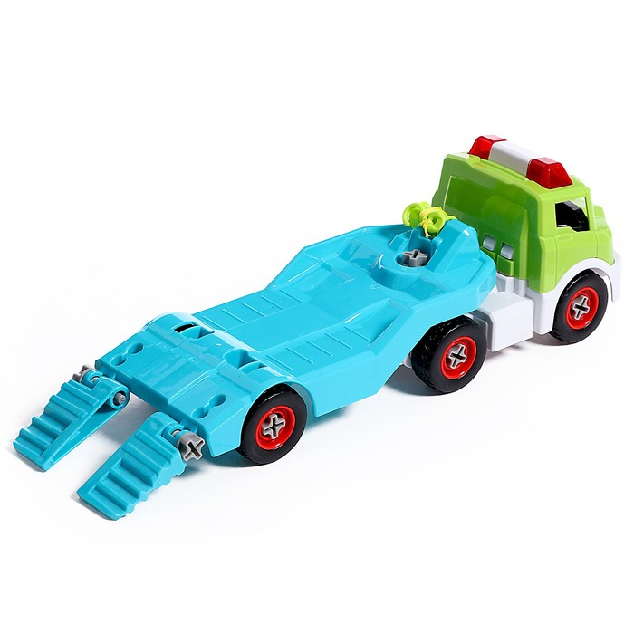 Конструктор винтовой «Эвакуатор с машинкой», с отвёрткой и насадкой + знаки Конструктор винтовой «Эвакуатор с машинкой», с отвёрткой и насадкой + знаки