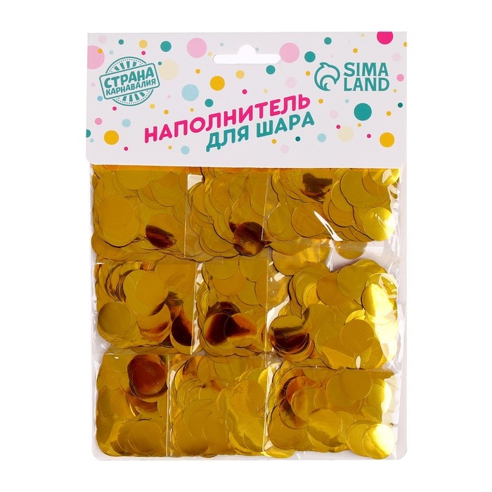 Наполнитель для шара «Круг золотой», 1,5 см, 5 г в пакете, набор 9 шт. Наполнитель для шара «Круг золотой», 1,5 см, 5 г в пакете, набор 9 шт.