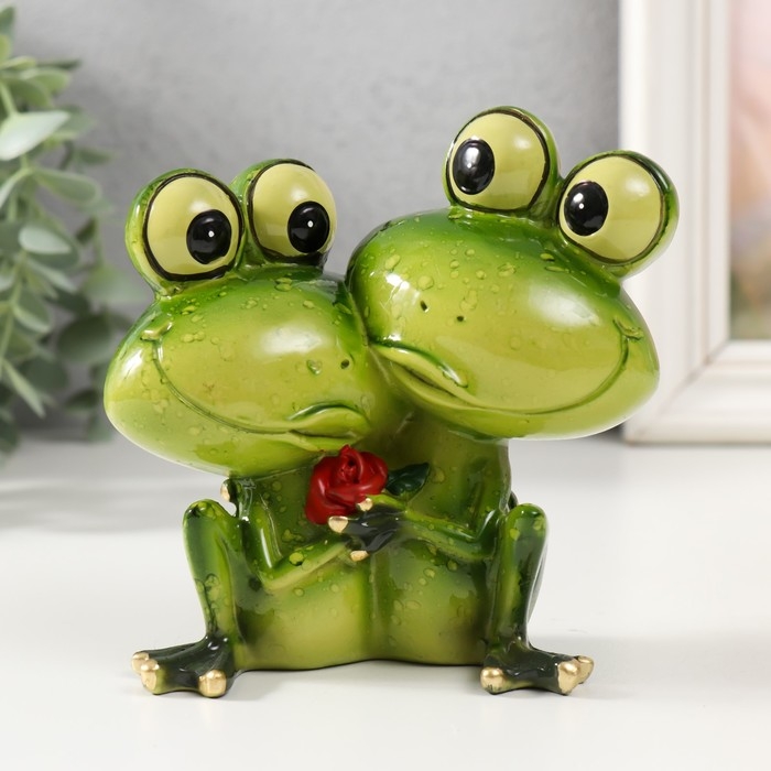 Сувенир полистоун лак Сувенир полистоун лак "Лягушата - первое свидание" 11,5х6,5х11,5 см
