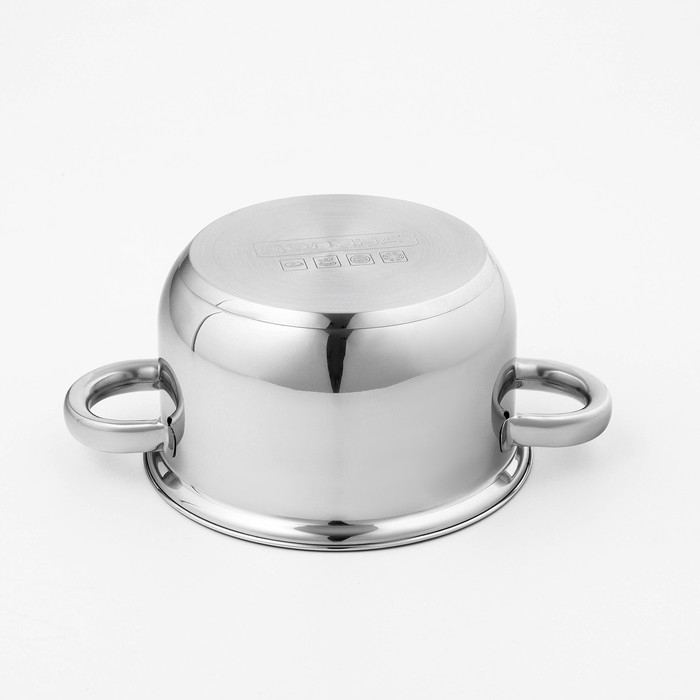 Кастрюля с крышкой из нержавеющей стали Доляна «Классика», 1,5 л, d=17,5 см, капульное дно Кастрюля с крышкой из нержавеющей стали Доляна «Классика», 1,5 л, d=17,5 см, капульное дно