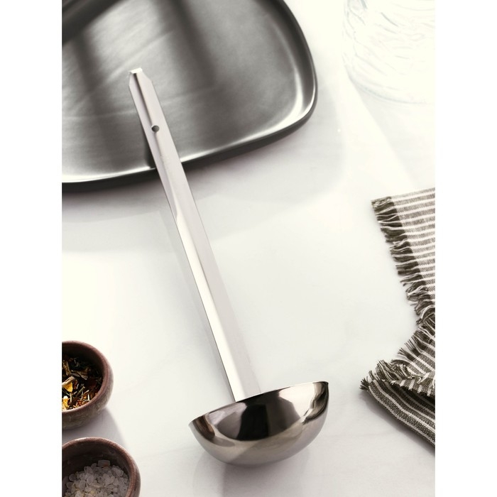 Половник из нержавеющей стали Доляна Everyday, 180 мл, 35×9 см, цвет серебряный Половник из нержавеющей стали Доляна Everyday, 180 мл, 35×9 см, цвет серебряный
