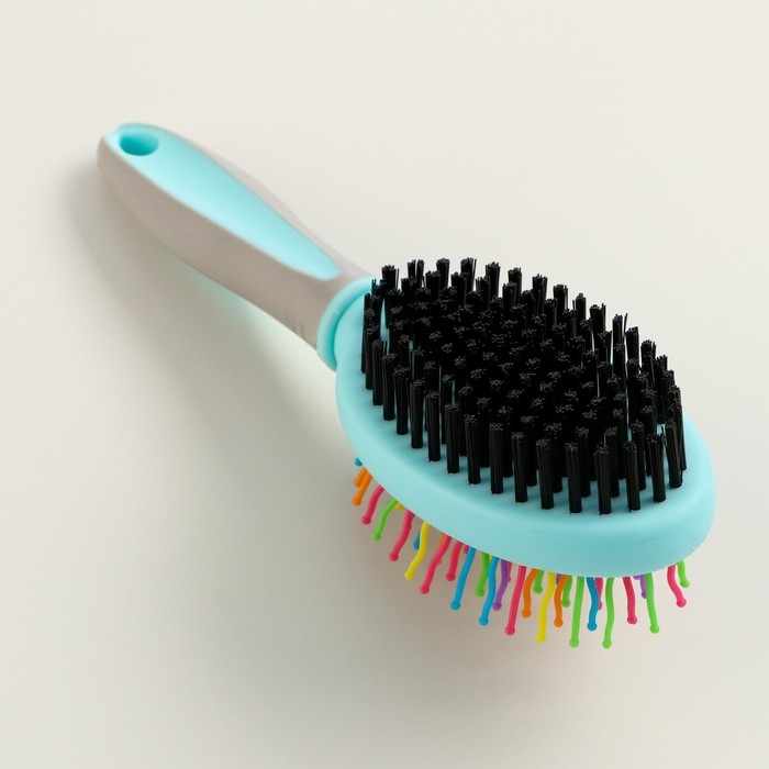 Двусторонняя щётка - расческа с волнистыми зубьями, средняя, 6 х 19 см, мятная Двусторонняя щётка - расческа с волнистыми зубьями, средняя, 6 х 19 см, мятная