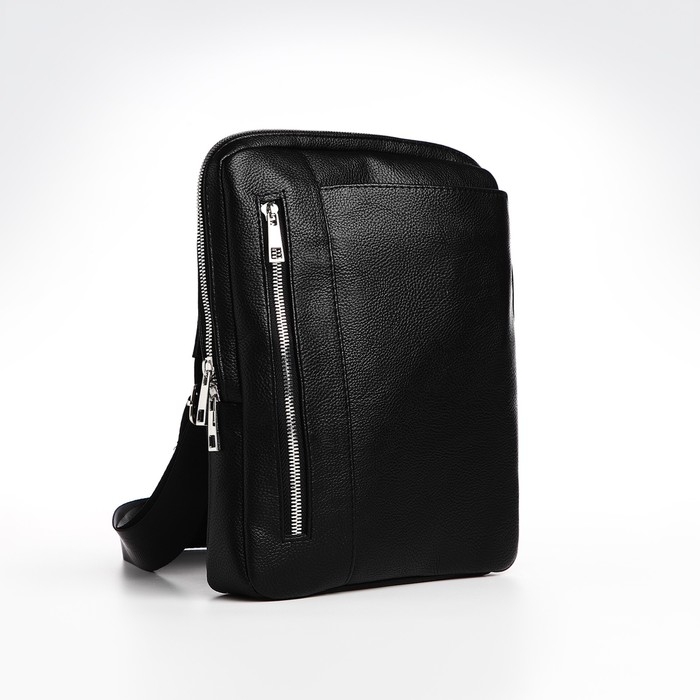 Сумка мужская через плечо TEXTURA, искусственная кожа, цвет чёрный Сумка мужская через плечо TEXTURA, искусственная кожа, цвет чёрный