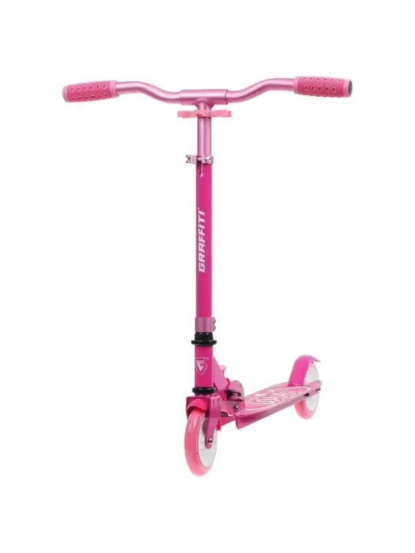 Самокат городской GRAFFITI Comfort 120, складной, колёса PU 120 мм, ABEC 7 Carbon, розовый