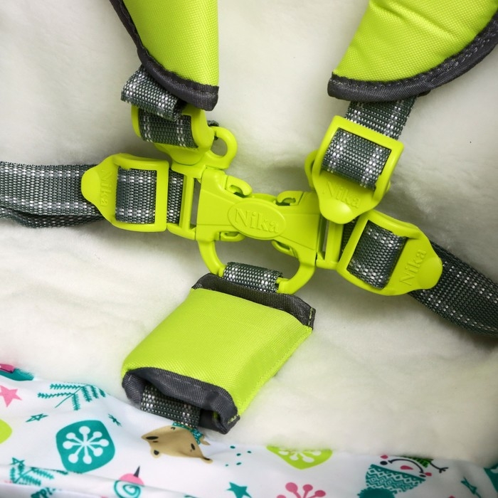 Санки-коляска «Наши детки 5-1» с жирафом, цвет лимонный