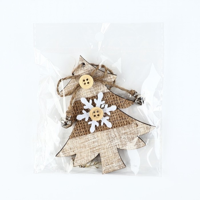 Ёлочная игрушка новогодняя «Ель», на Новый год, дерево, 9х10 см Ёлочная игрушка новогодняя «Ель», на Новый год, дерево, 9х10 см