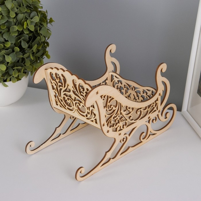 Шкатулка-сани  Шкатулка-сани "Узоры" 21х14х10 см