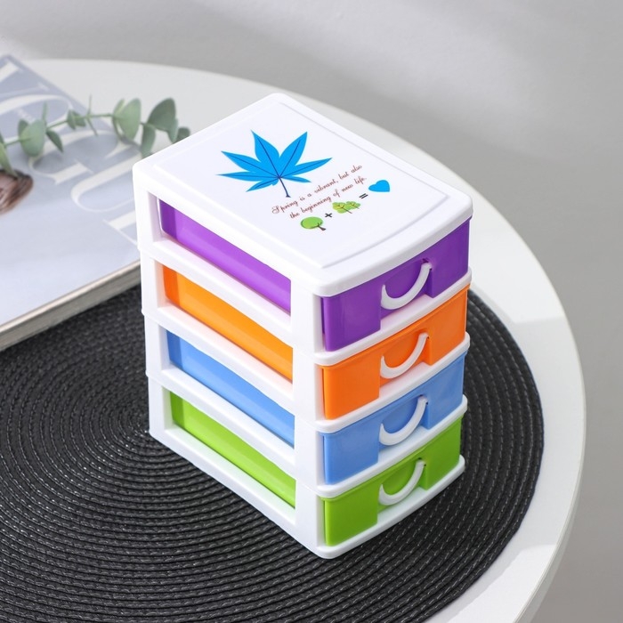 Мини - комод для мелочей 4 секции «Радуга», 13×9×14,5 см, цвет МИКС