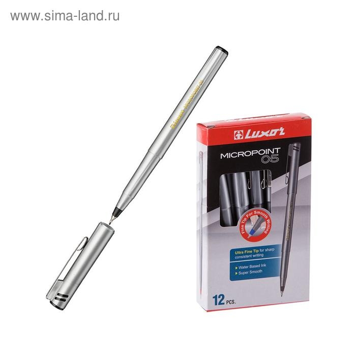 Ручка капиллярная Luxor Micropoint, узел 0.5 мм, чернила чёрные, одноразовые Ручка капиллярная Luxor Micropoint, узел 0.5 мм, чернила чёрные, одноразовые