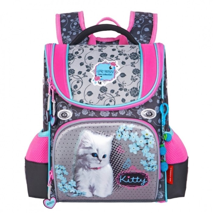 Ранец школьный Стандарт, раскаладной, 35 х 22 х 12 см, Across 191, наполнение: мешок, серый/фиолетовый ACR22-191-7 Ранец школьный Стандарт, раскаладной, 35 х 22 х 12 см, Across 191, наполнение: мешок, серый/фиолетовый ACR22-191-7