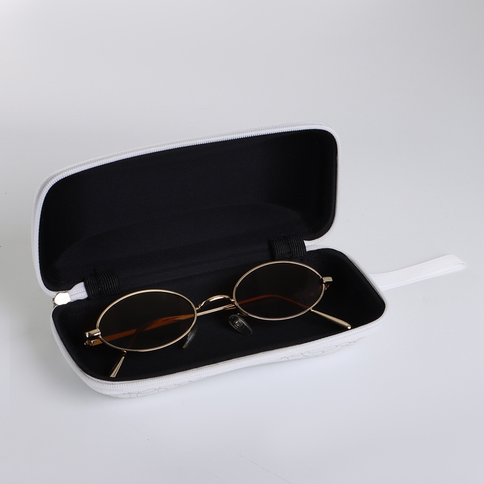 Футляр для очков на молнии, длина 16 см, цвет белый Футляр для очков на молнии, длина 16 см, цвет белый