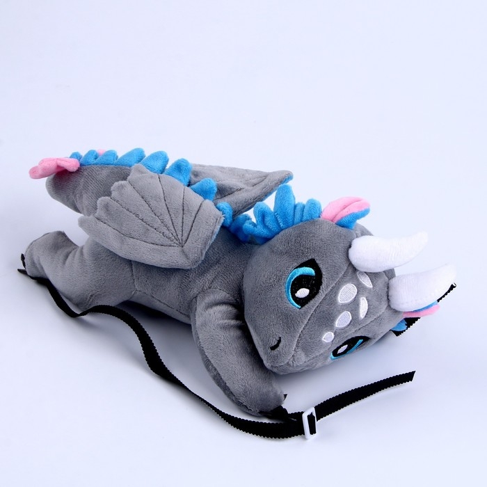 Мягкая игрушка-конфетница «Дракон большой», серый, 20 × 18 см