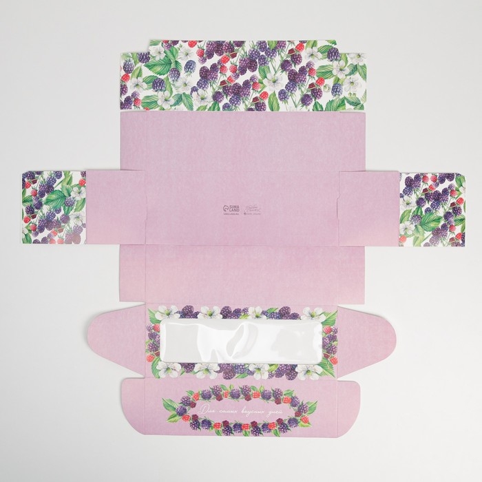 Кондитерская упаковка, коробка для кекса с окном, «Ягодная», 26 х 10 х 8 см Кондитерская упаковка, коробка для кекса с окном, «Ягодная», 26 х 10 х 8 см