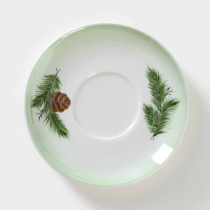 Чайная пара фарфоровая «Кедровая ветка», 350 мл Чайная пара фарфоровая «Кедровая ветка», 350 мл