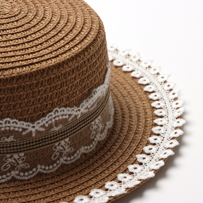 Шляпа для девочки Шляпа для девочки "Леди" MINAKU, р-р 52, цв.светло-коричневый